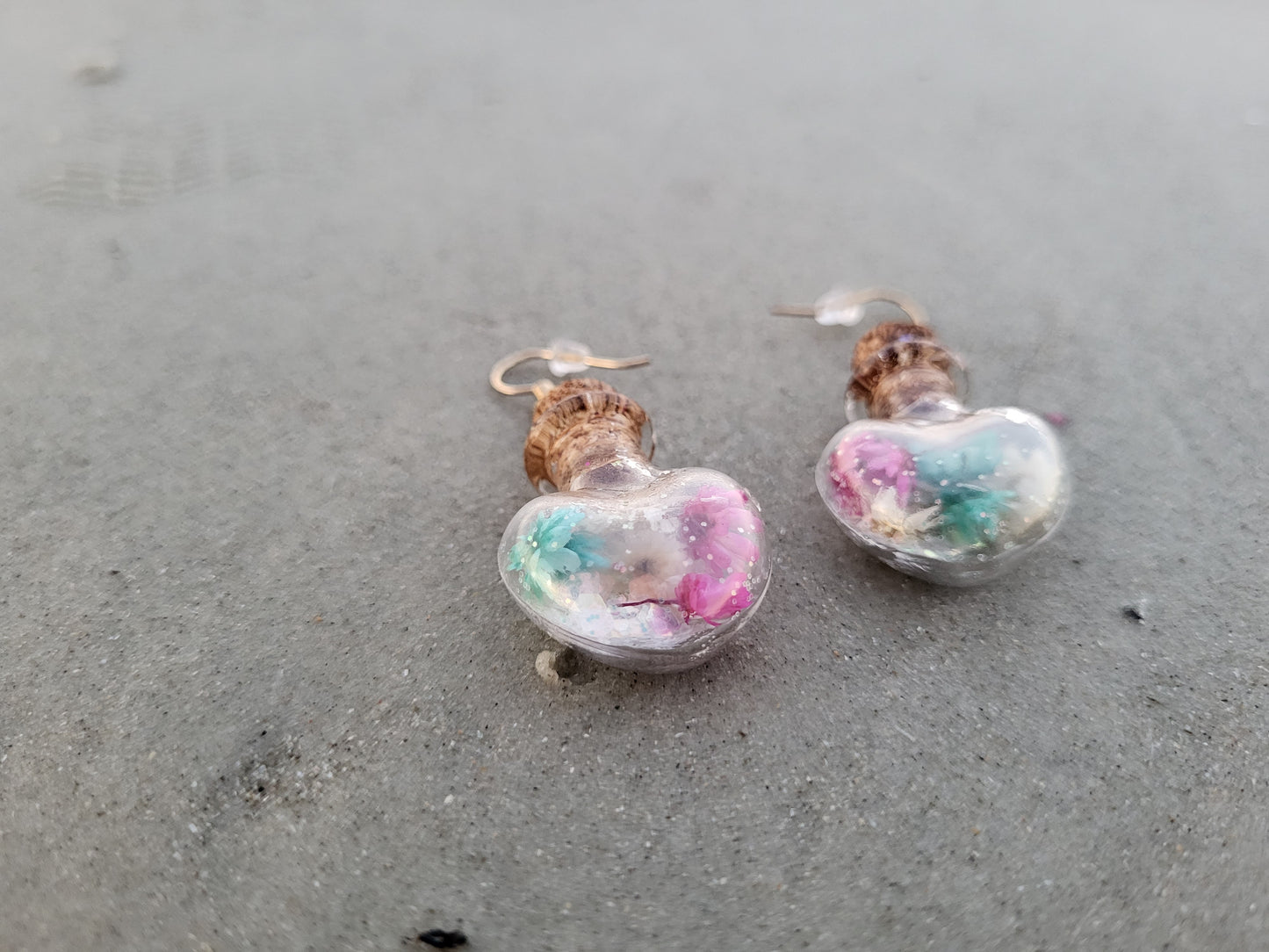 Heart Bottle Earrings