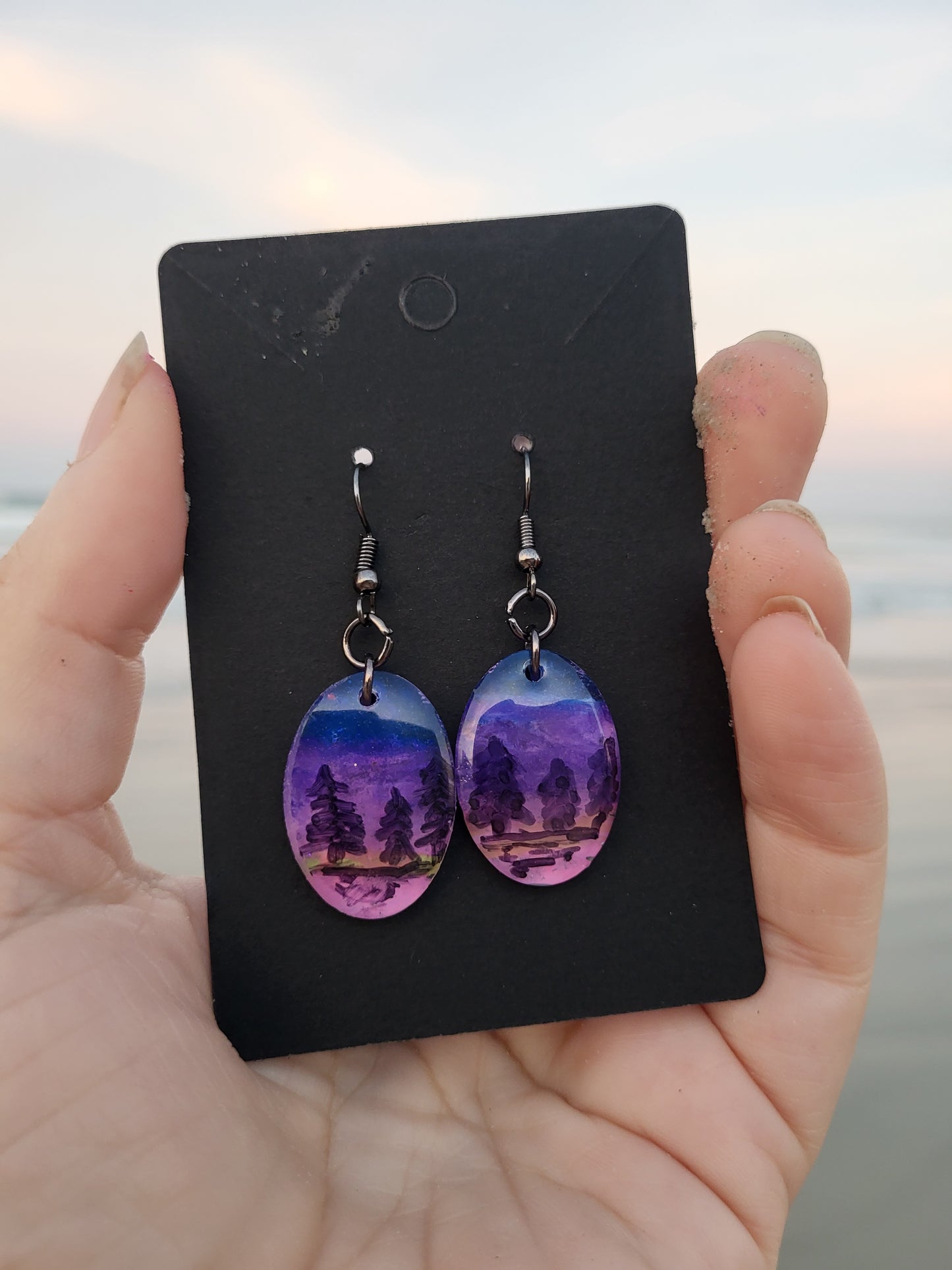 Trees In Sunset Earrings