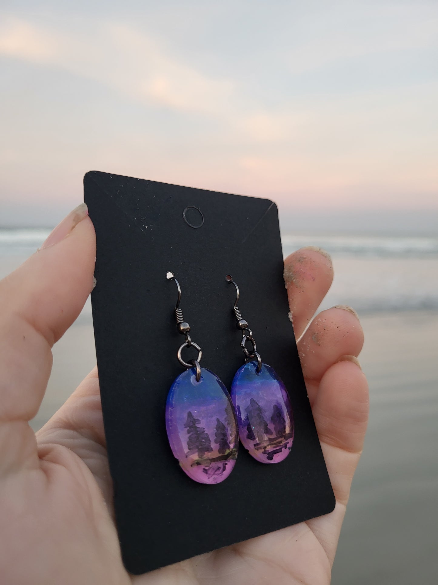 Trees In Sunset Earrings