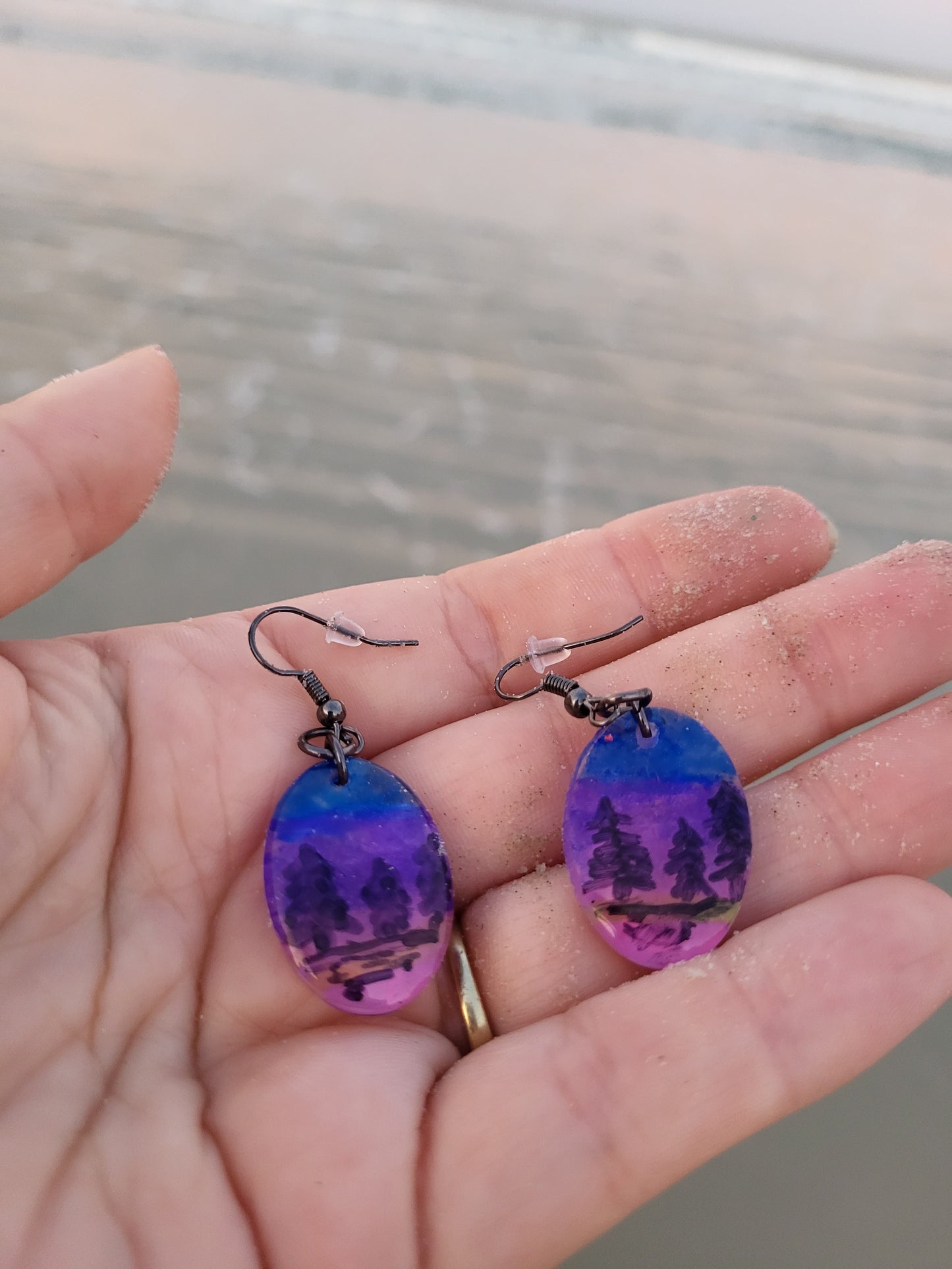 Trees In Sunset Earrings