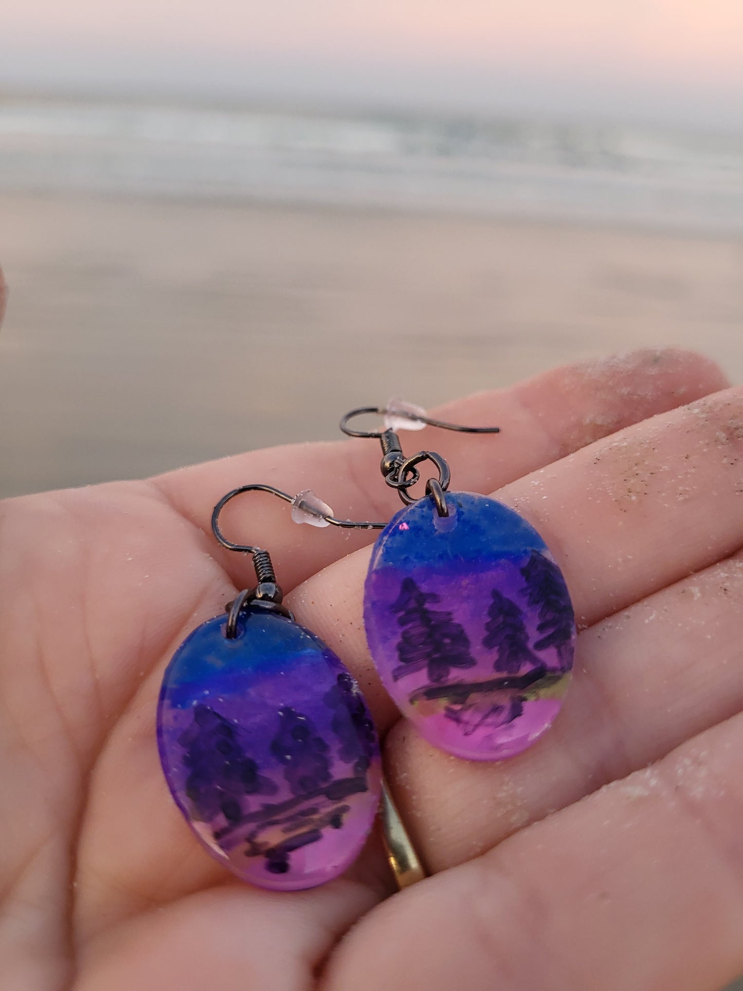 Trees In Sunset Earrings