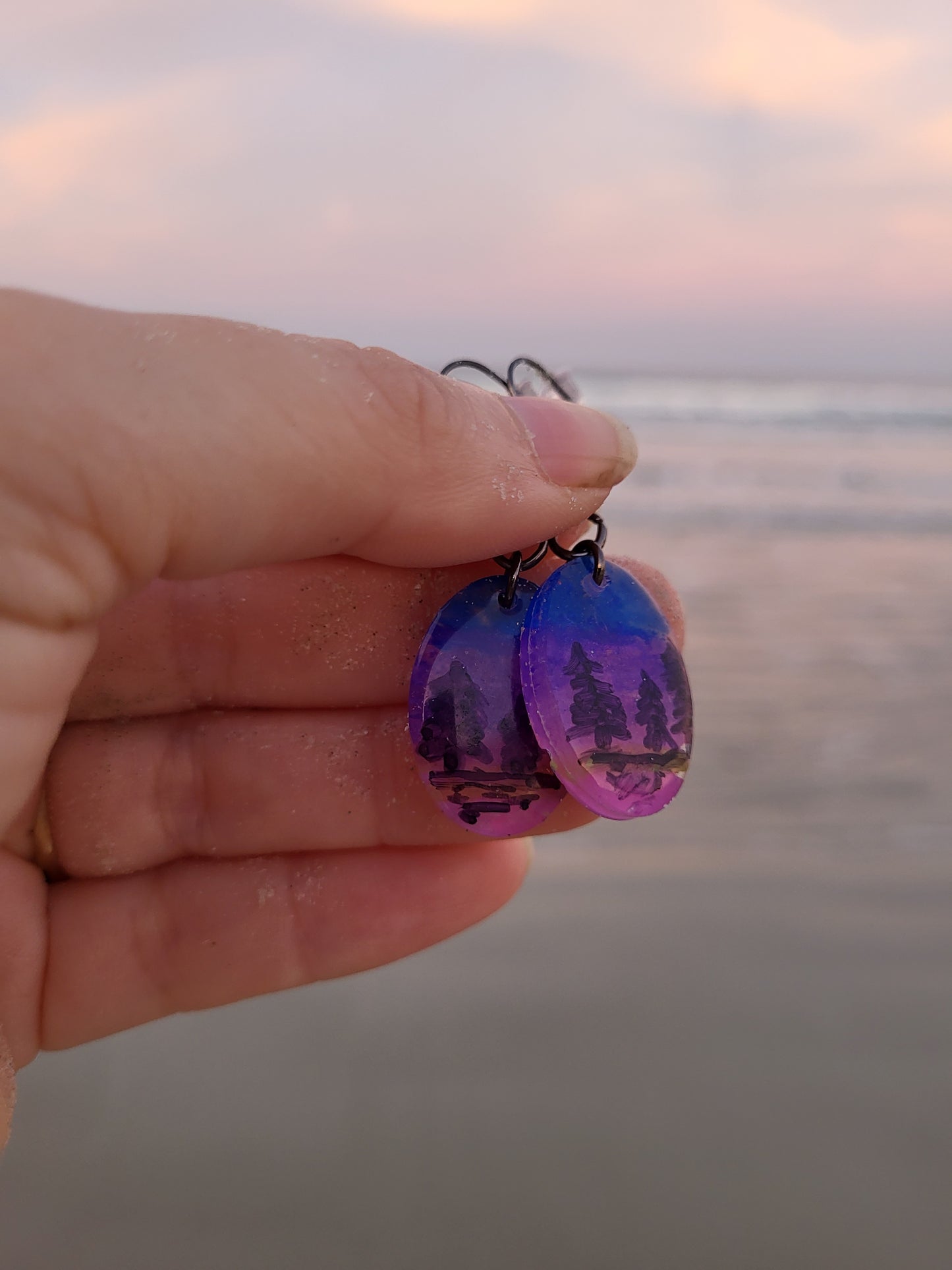 Trees In Sunset Earrings