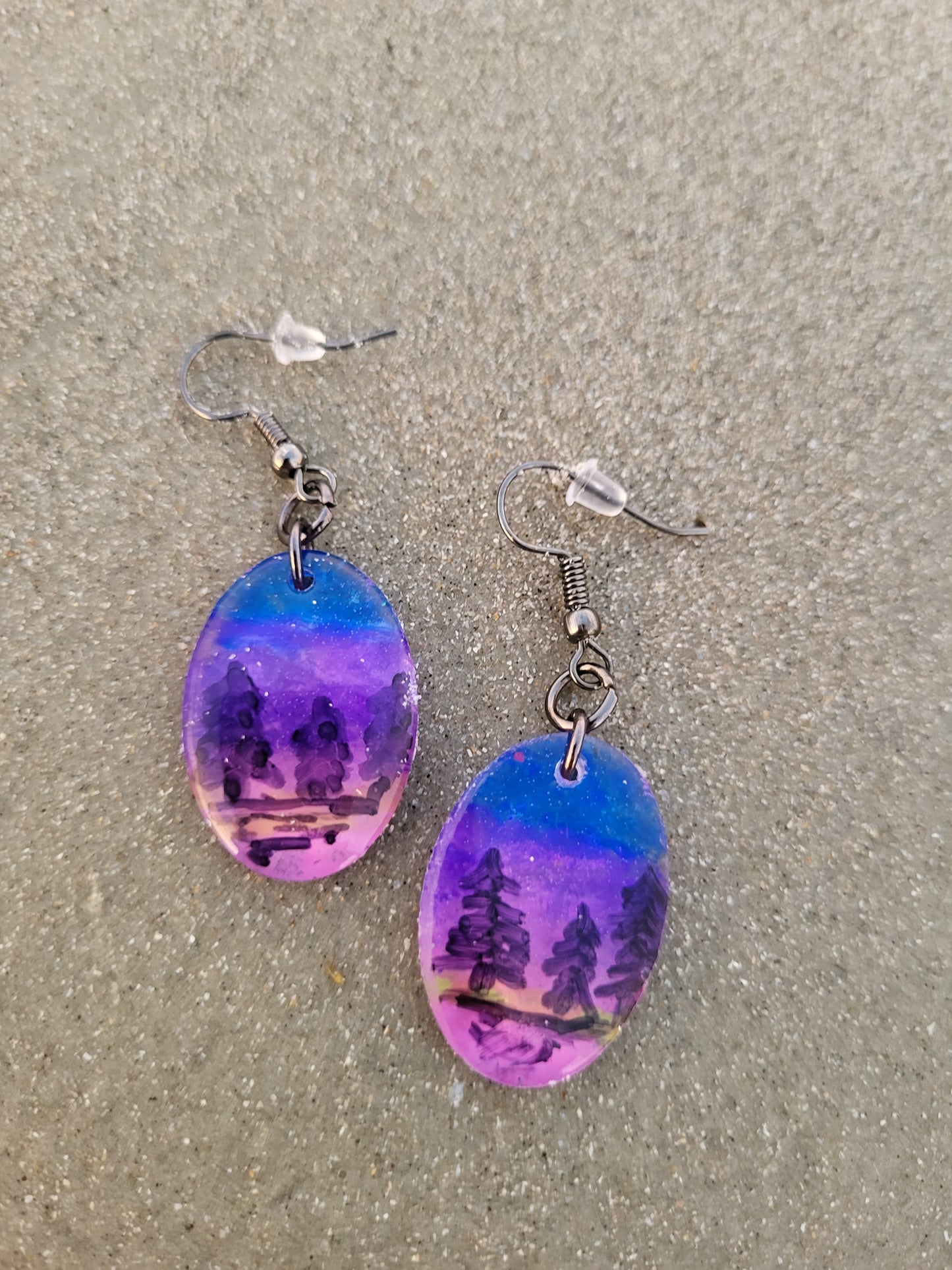 Trees In Sunset Earrings