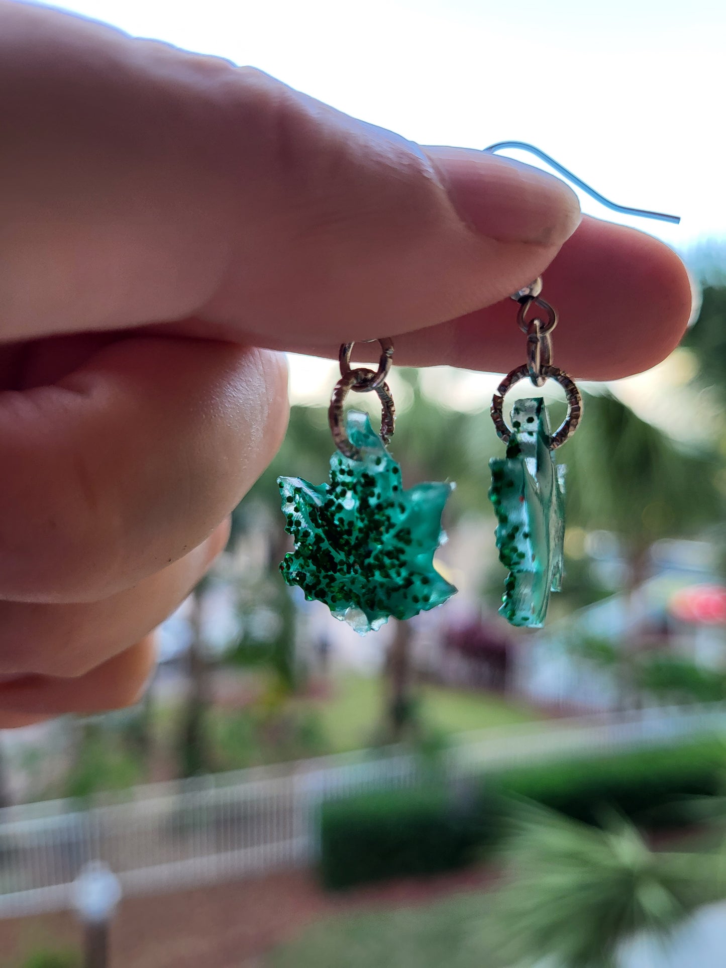 Small Weed Leaf Earrings