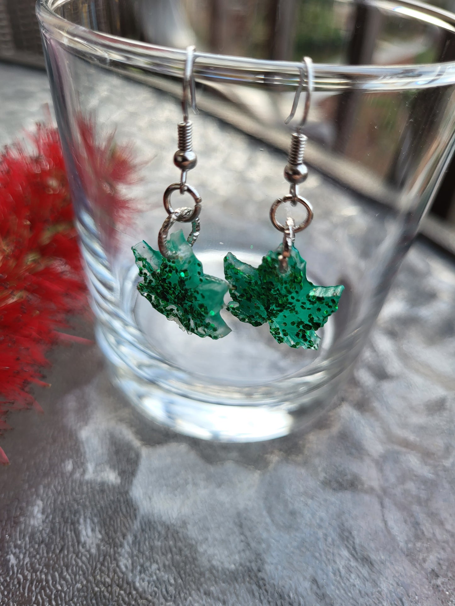 Small Weed Leaf Earrings