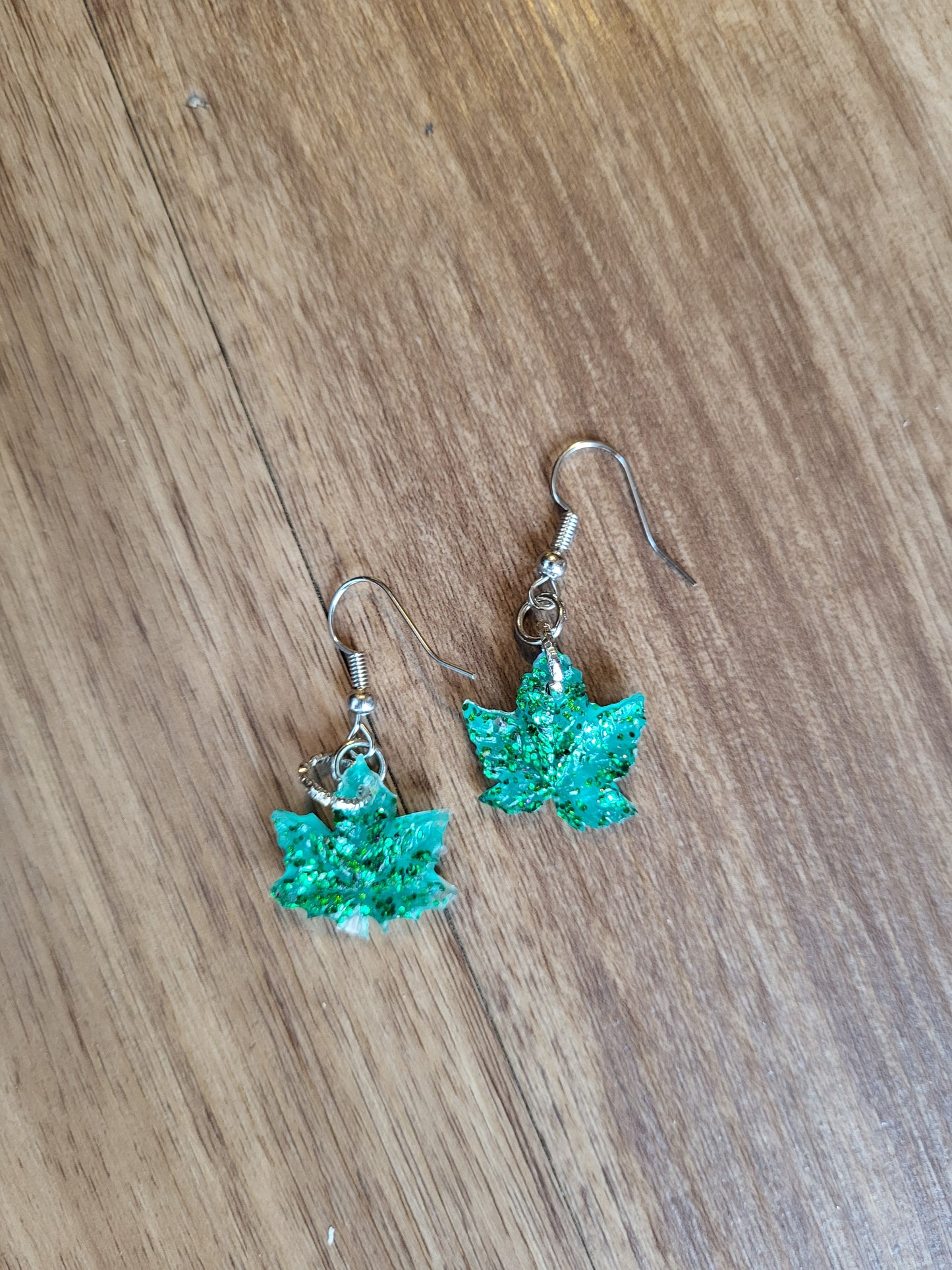 Small Weed Leaf Earrings