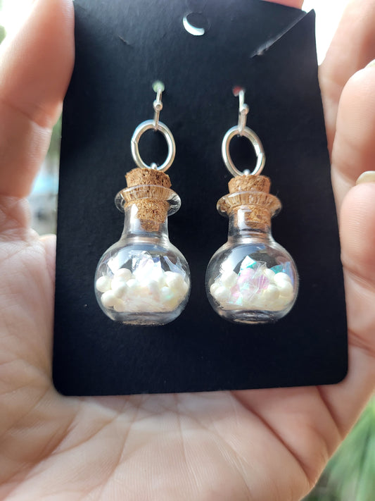 Glass Potion Bottle Hook Earrings