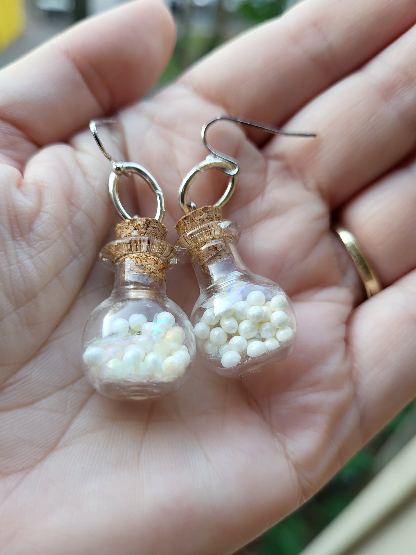 Glass Potion Bottle Hook Earrings