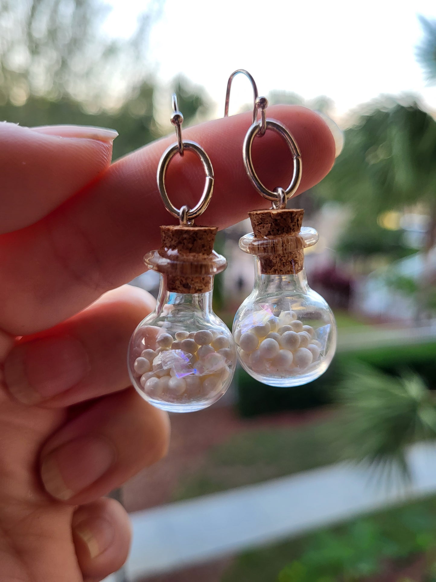 Glass Potion Bottle Hook Earrings