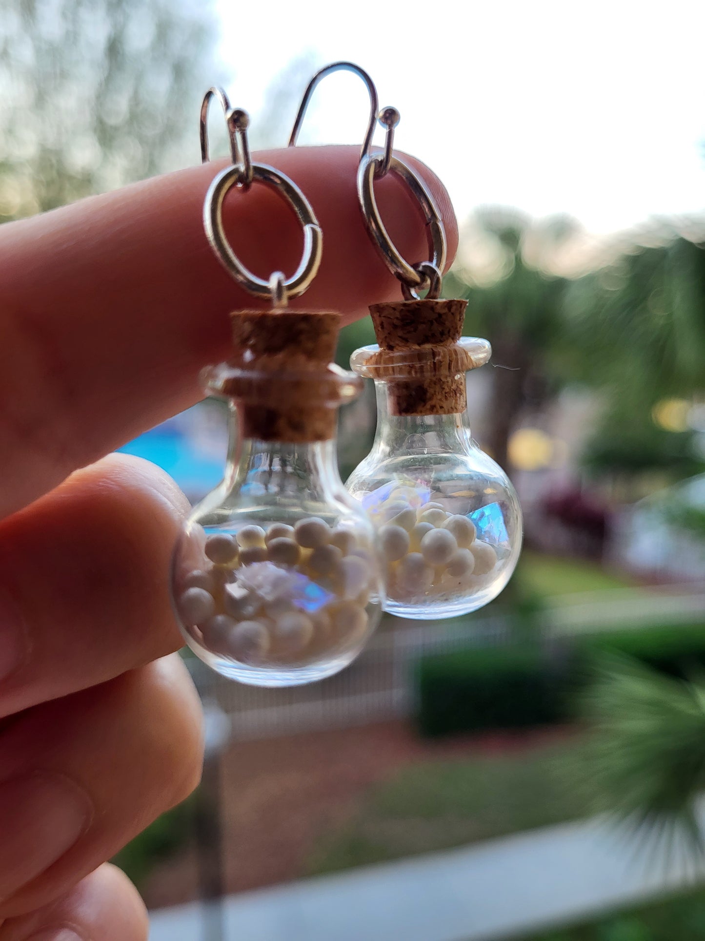 Glass Potion Bottle Hook Earrings