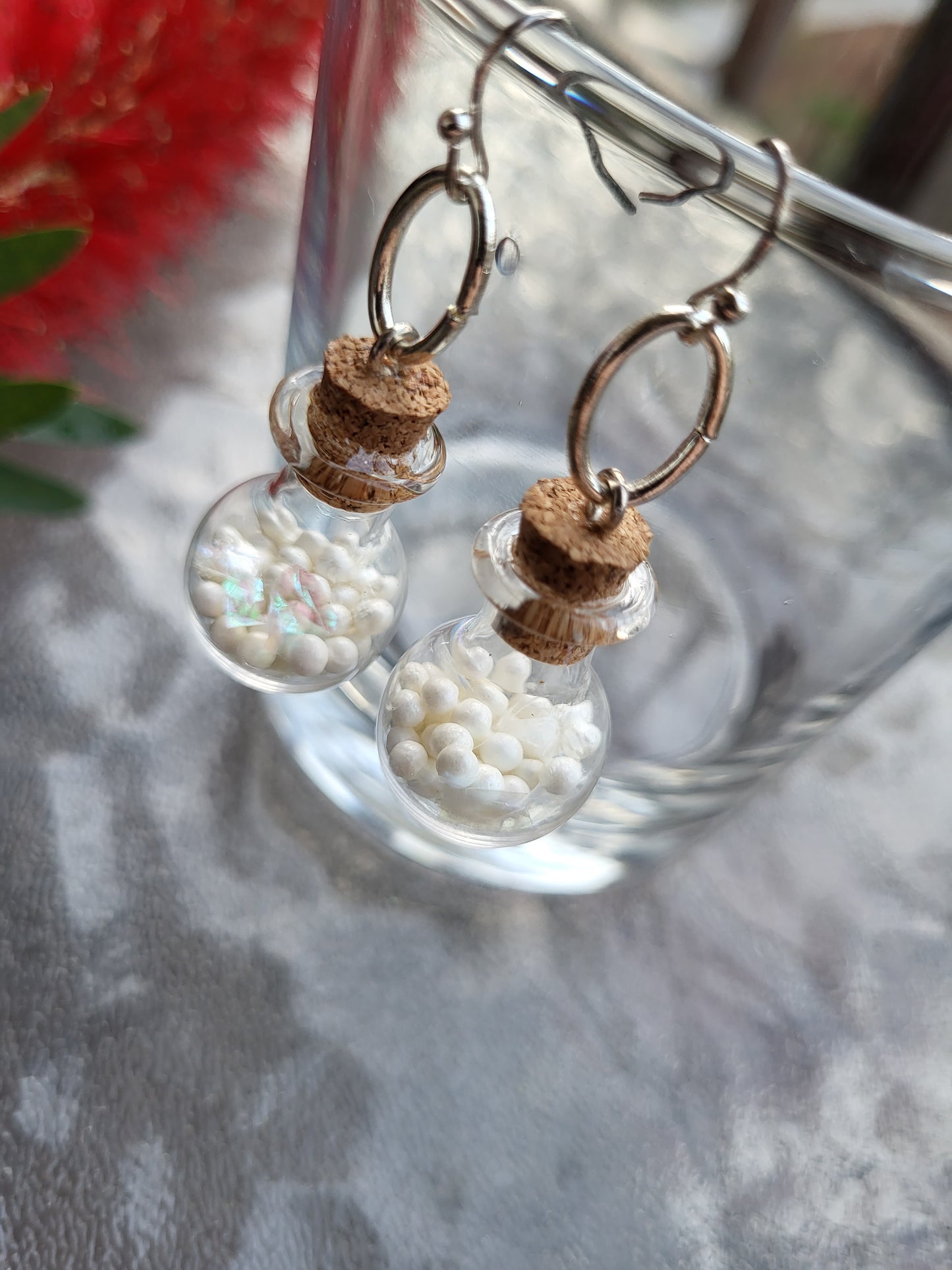 Glass Potion Bottle Hook Earrings