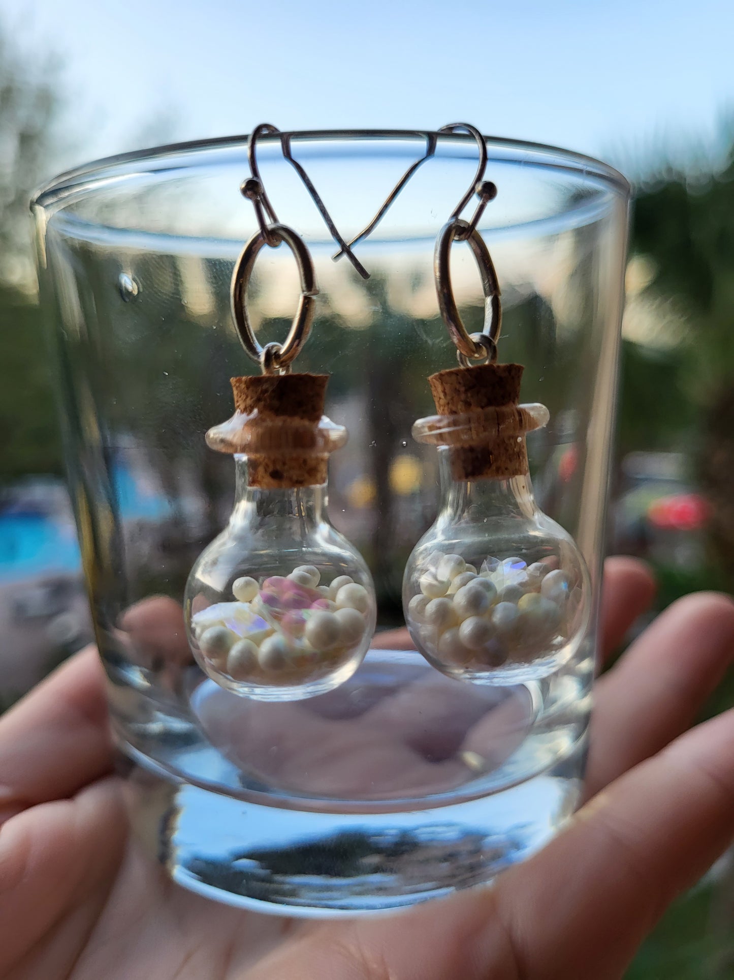 Glass Potion Bottle Hook Earrings