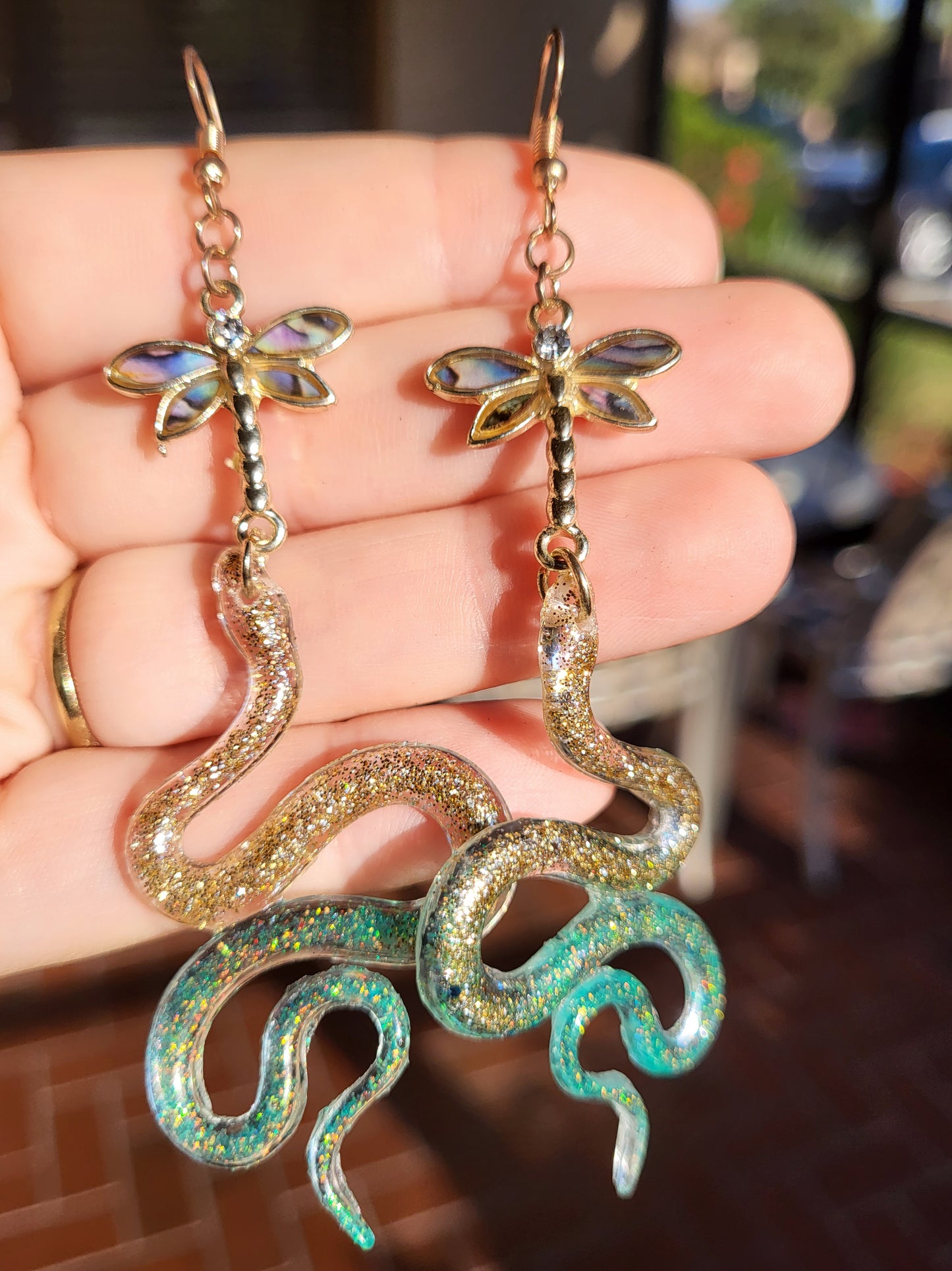 Dragonfly Snake Earrings