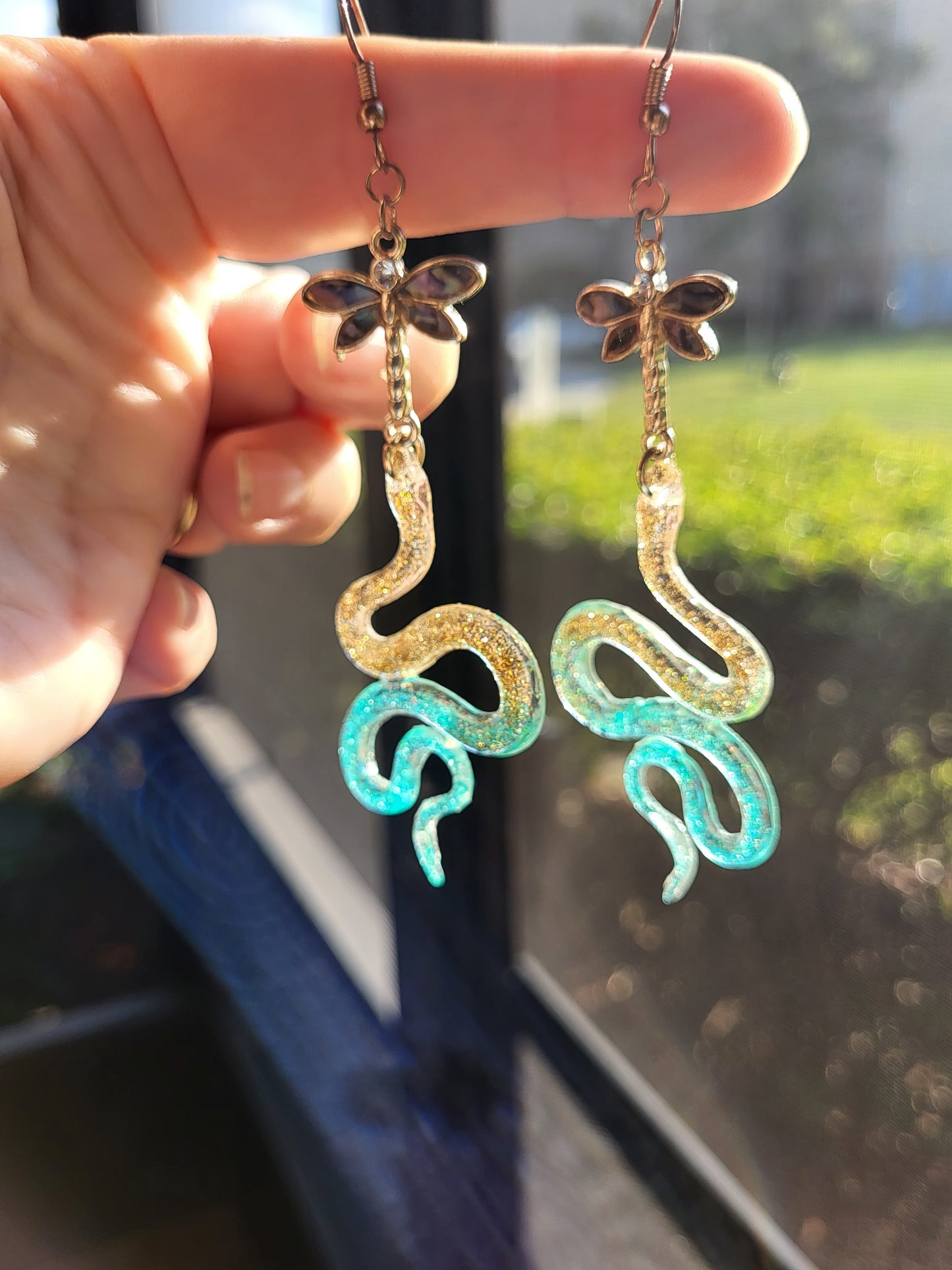 Dragonfly Snake Earrings