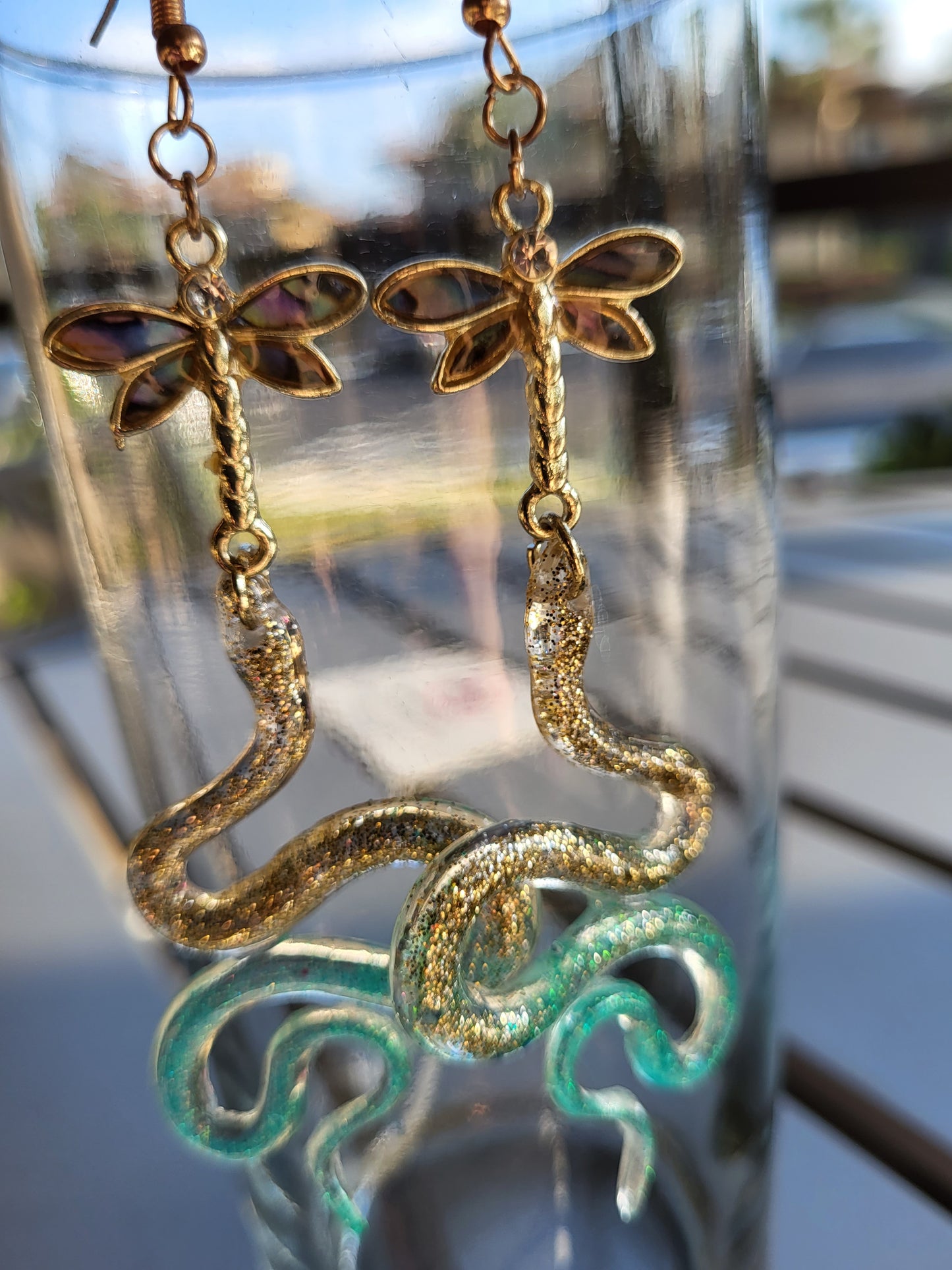 Dragonfly Snake Earrings