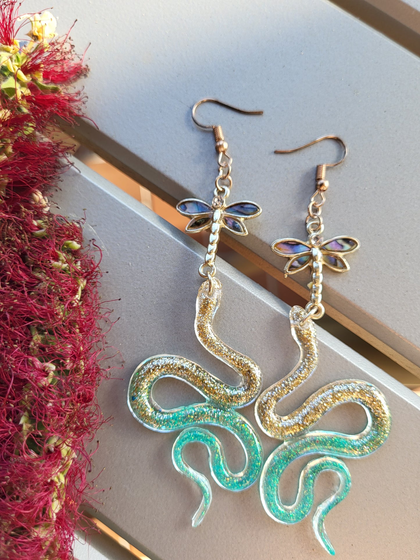 Dragonfly Snake Earrings