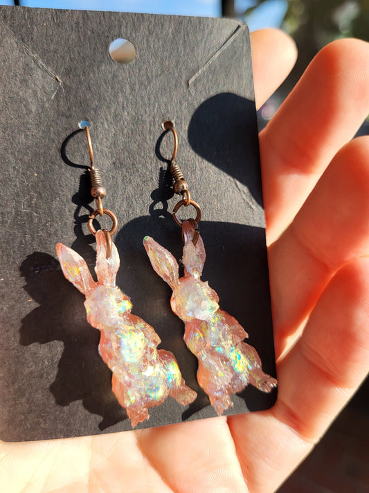 Brown Bunny Hook Earrings