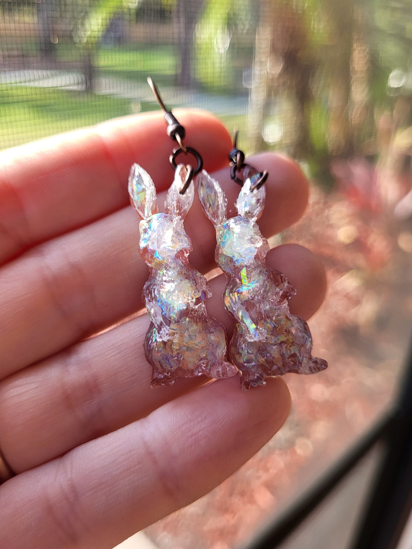 Brown Bunny Hook Earrings