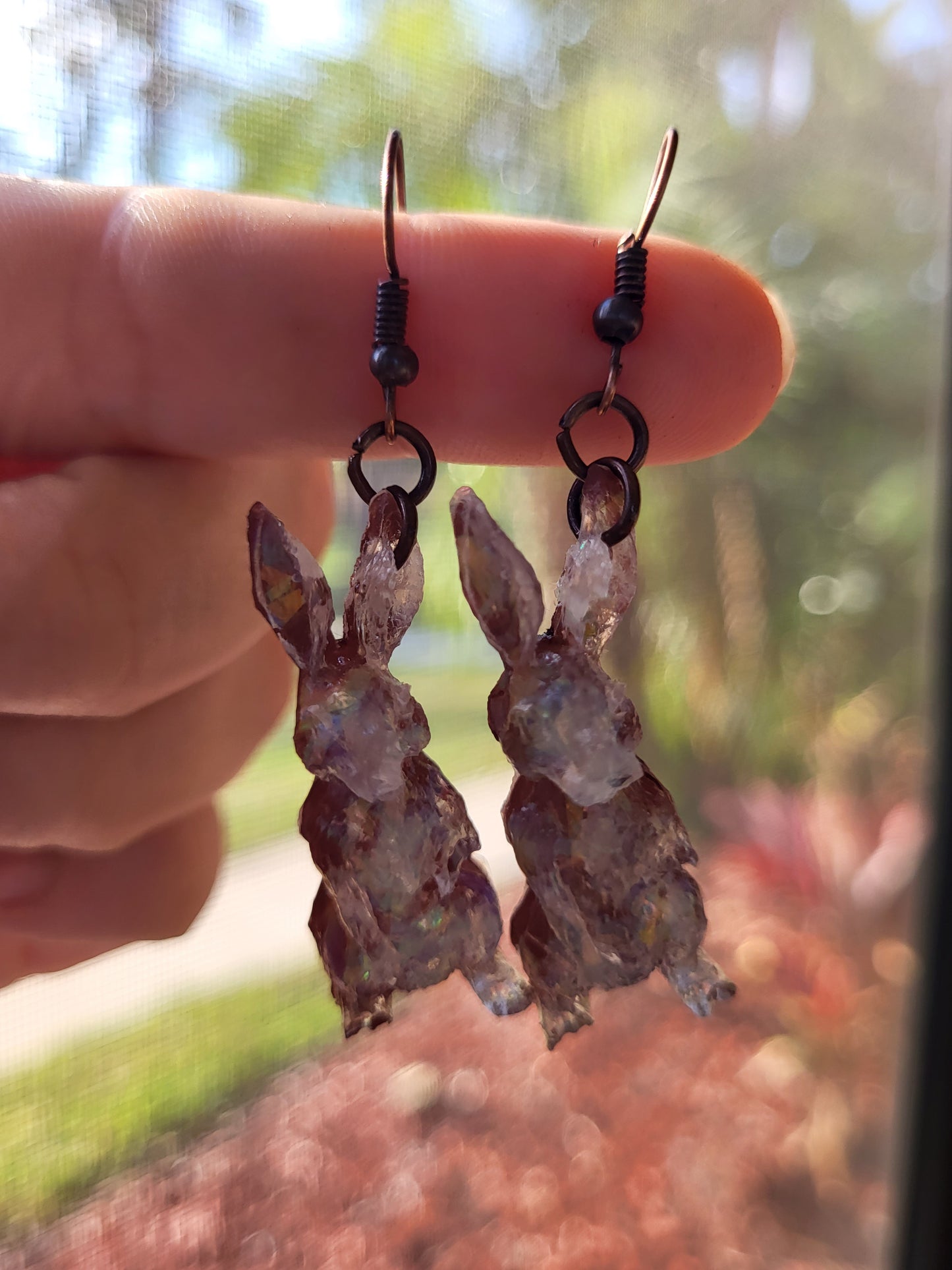 Brown Bunny Hook Earrings