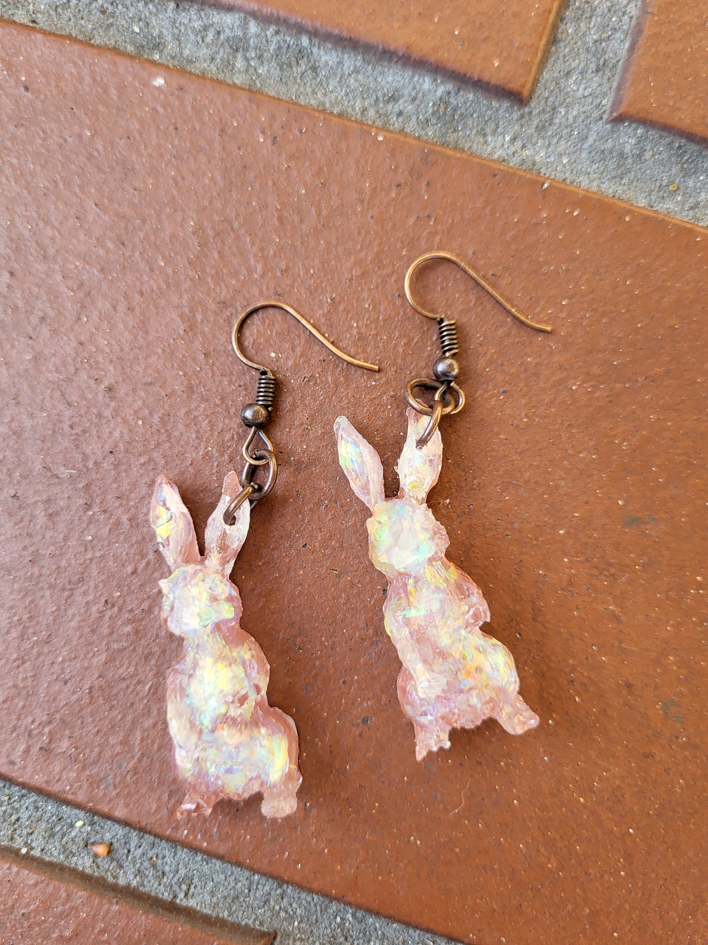 Brown Bunny Hook Earrings