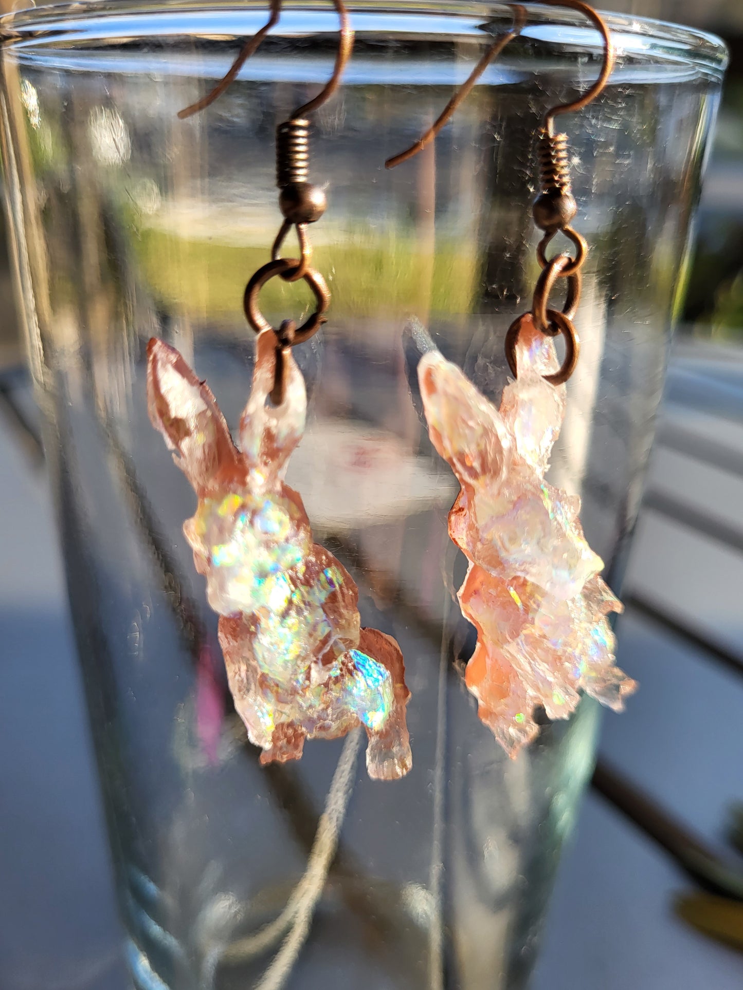 Brown Bunny Hook Earrings