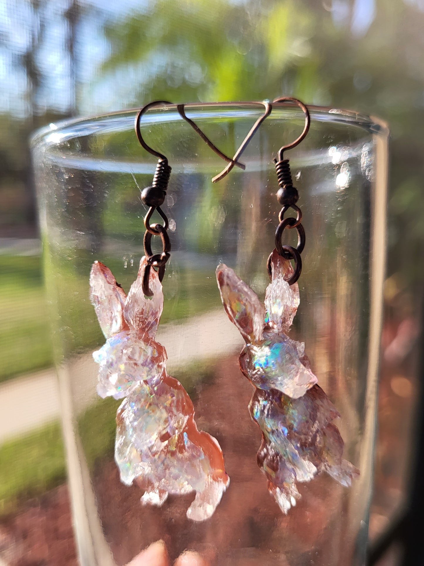 Brown Bunny Hook Earrings