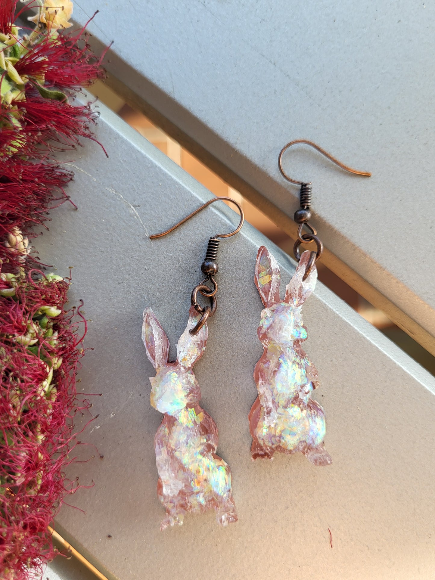 Brown Bunny Hook Earrings