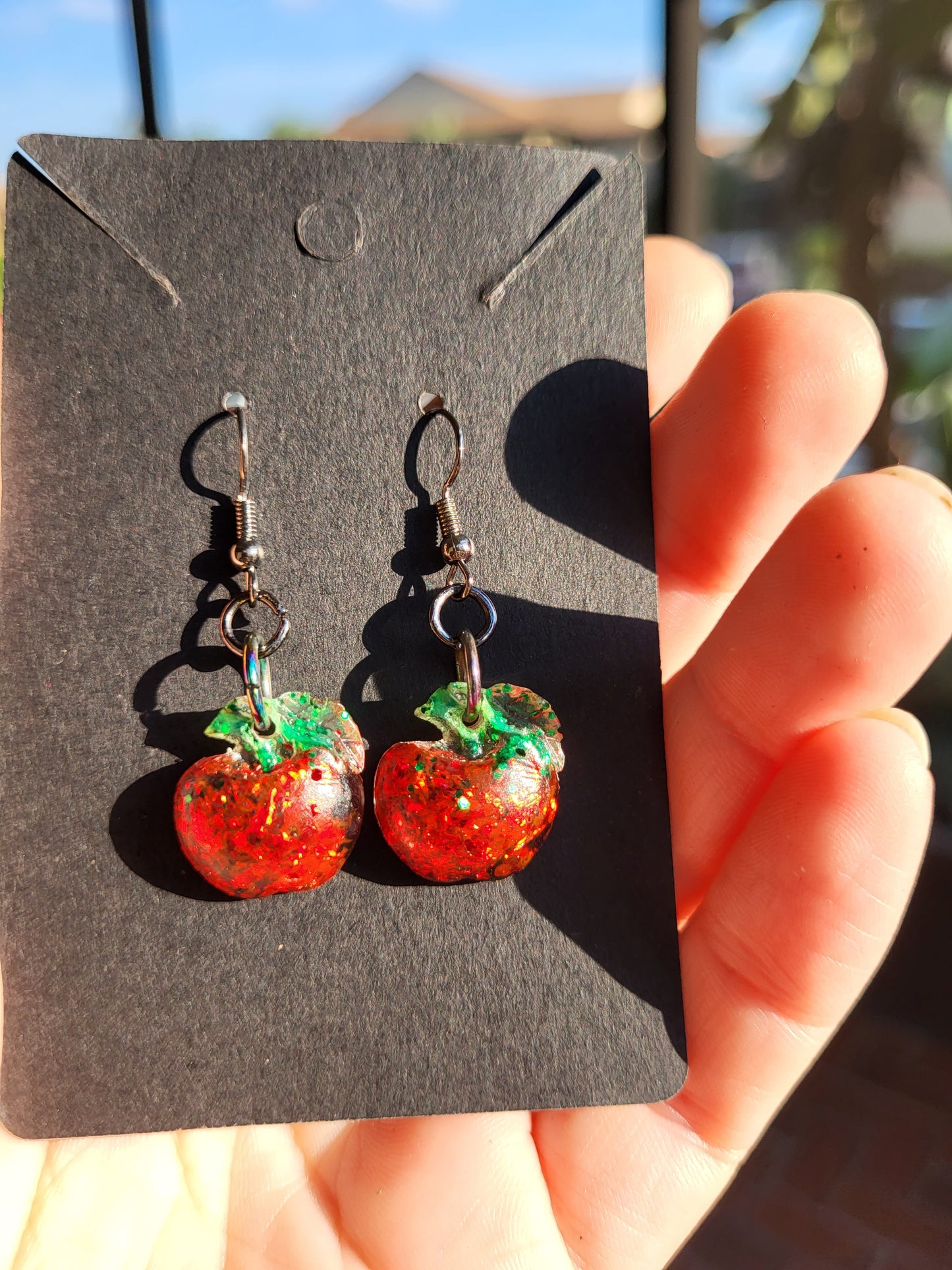 Adorable Red Apple Earrings