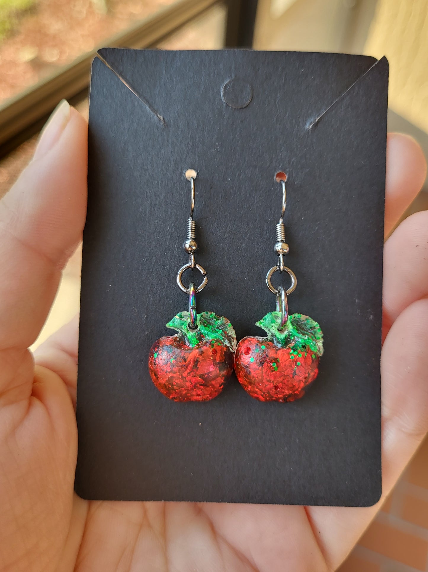 Adorable Red Apple Earrings