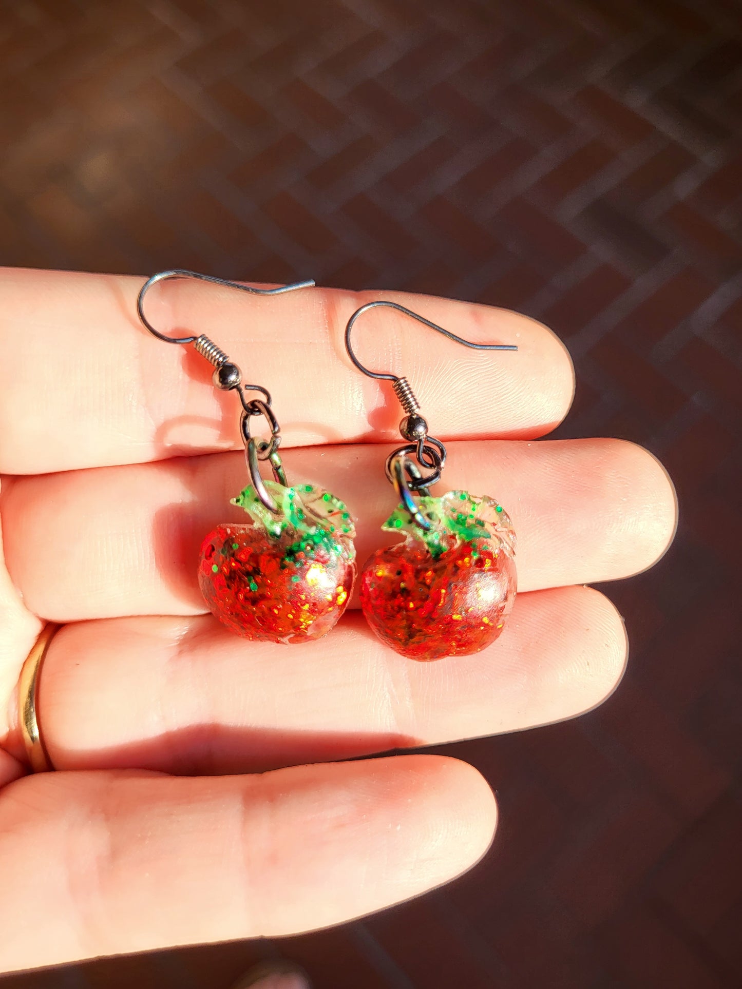 Adorable Red Apple Earrings