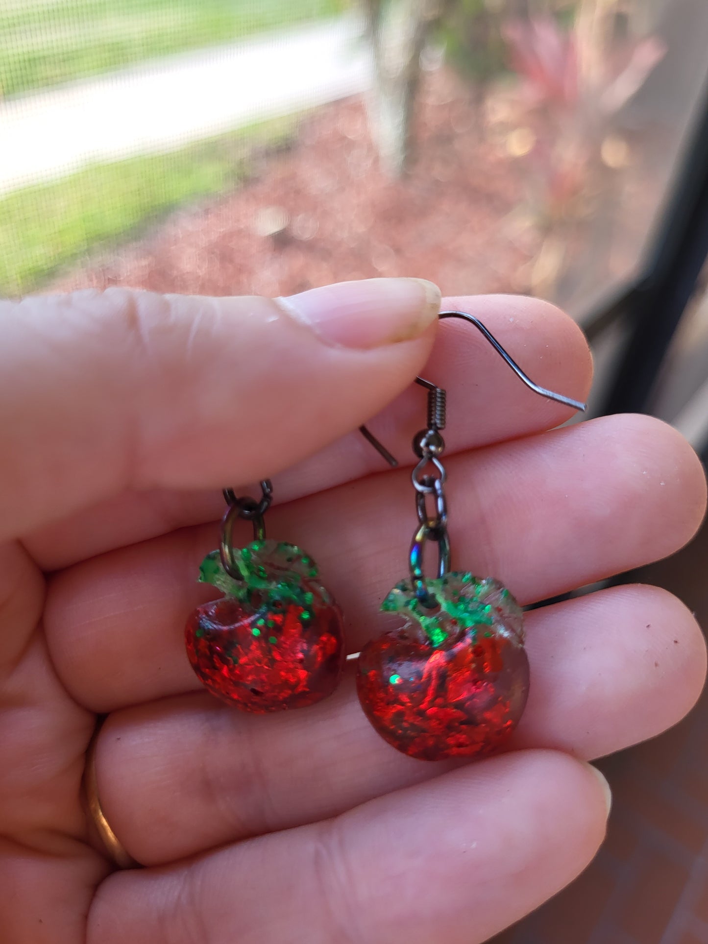 Adorable Red Apple Earrings