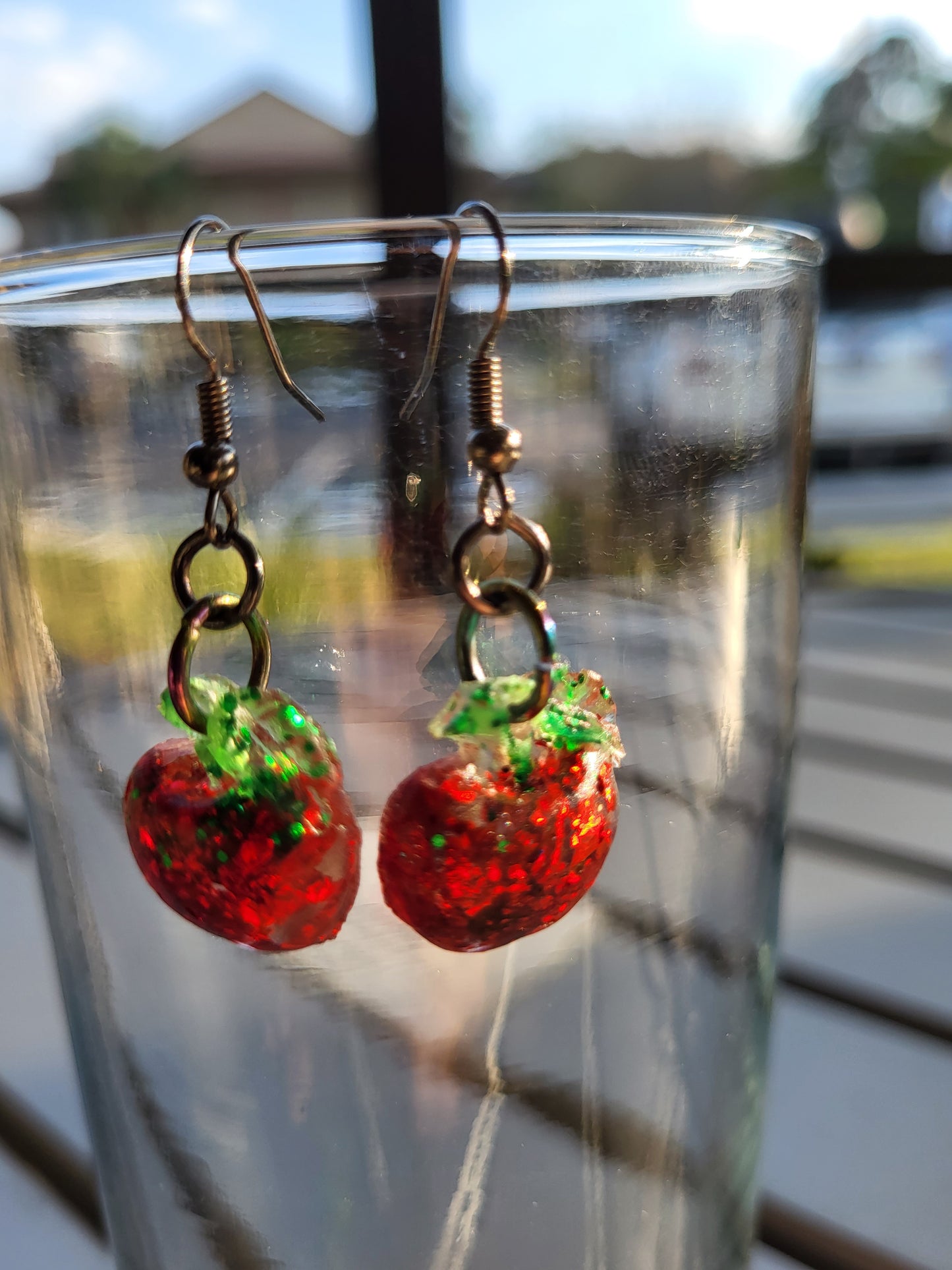 Adorable Red Apple Earrings