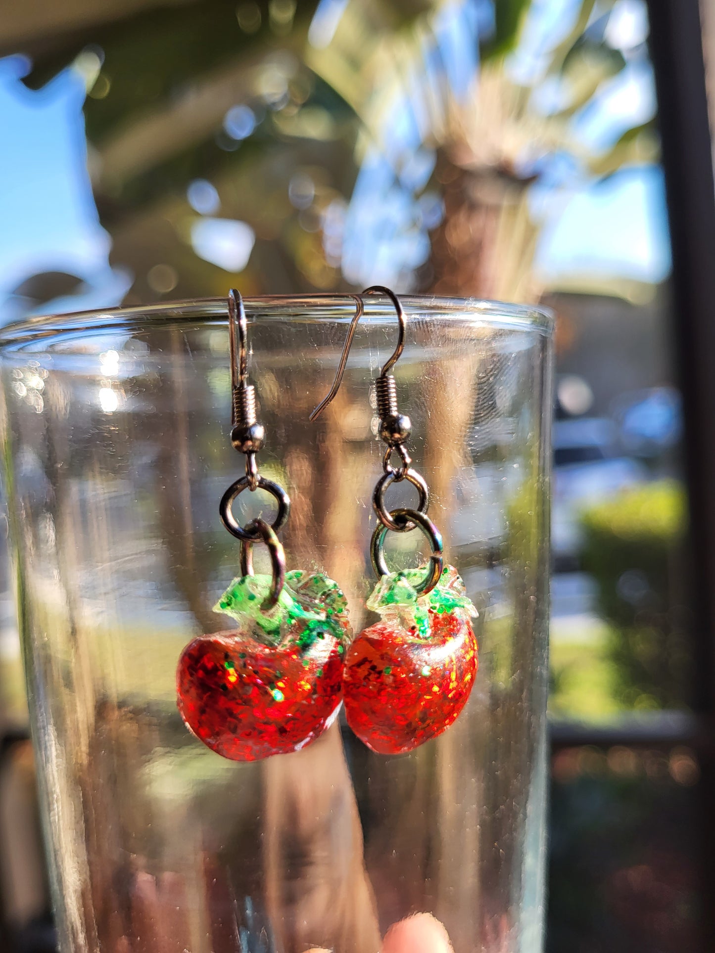 Adorable Red Apple Earrings