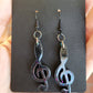 Black Treble Clef Earrings