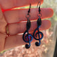 Black Treble Clef Earrings