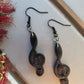 Black Treble Clef Earrings
