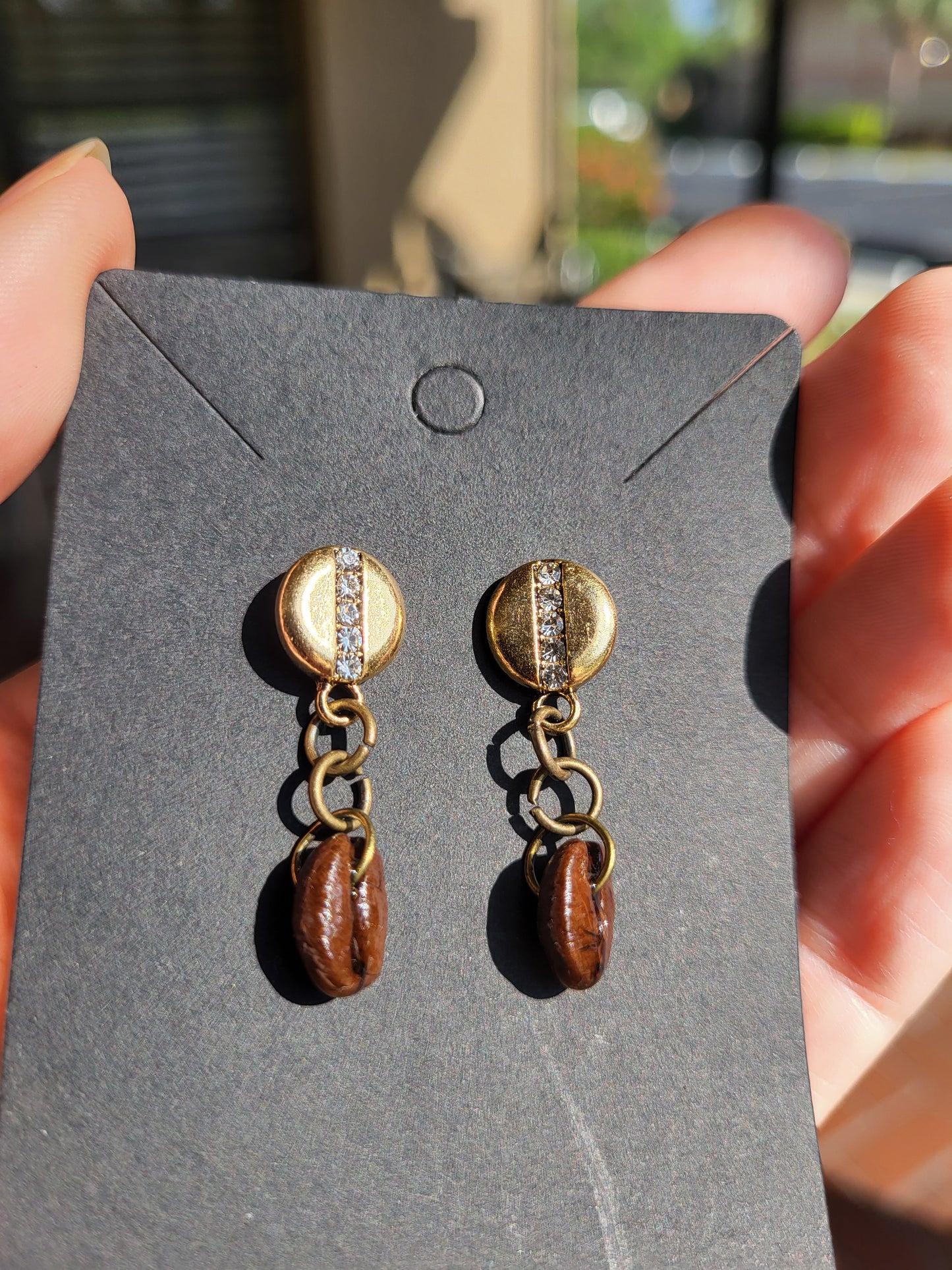 Coffee Bean Post Earrings