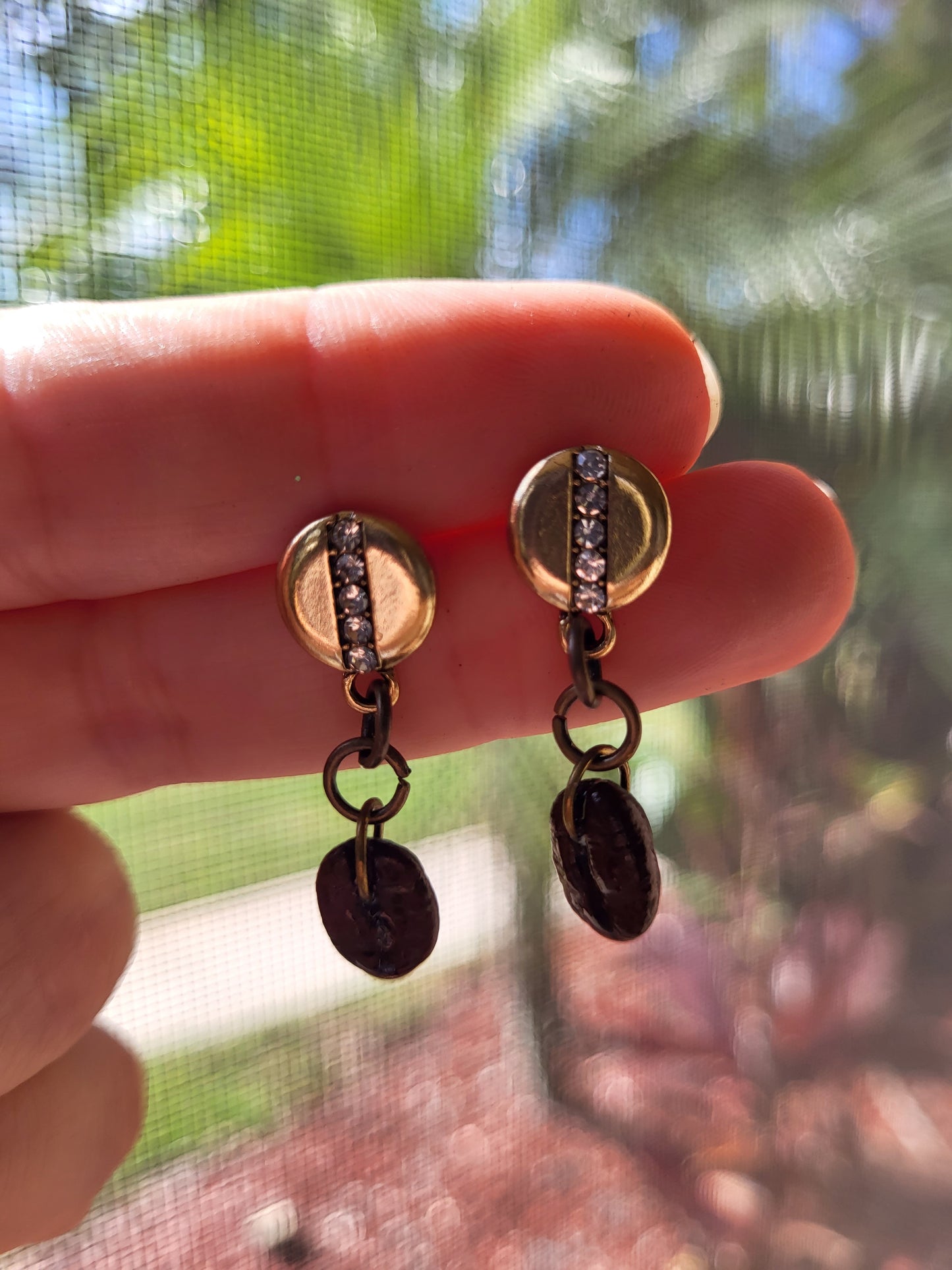 Coffee Bean Post Earrings