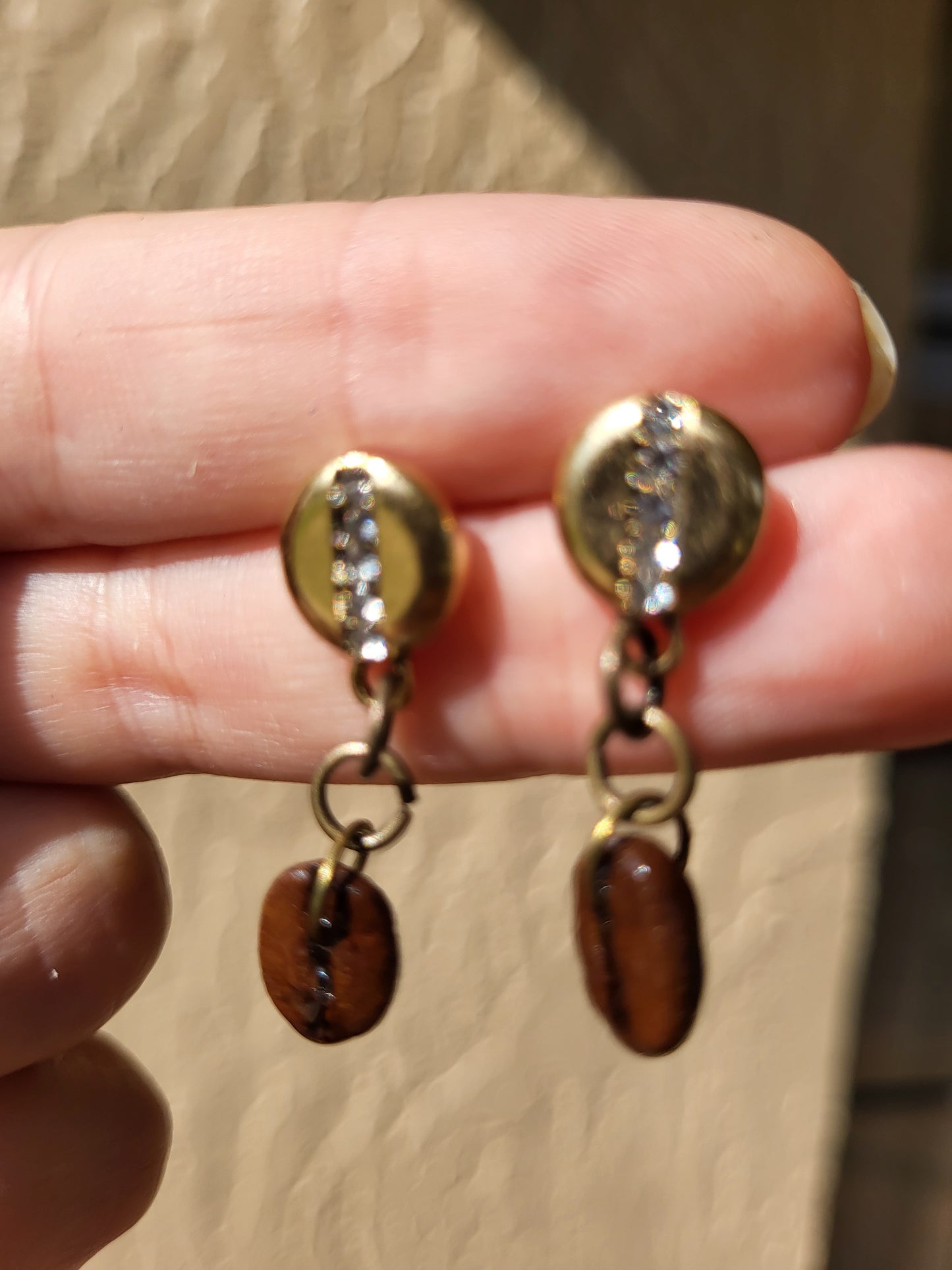 Coffee Bean Post Earrings