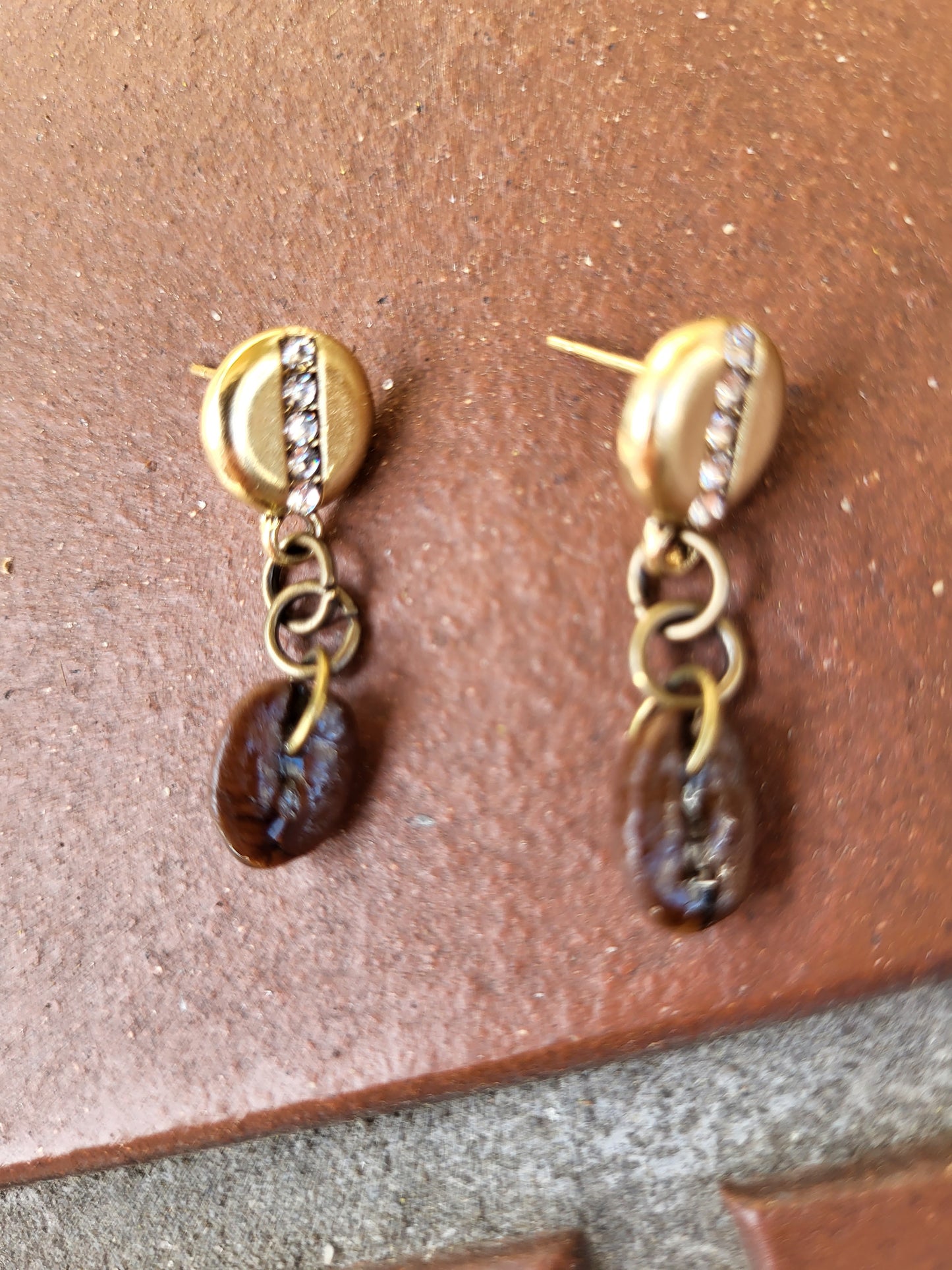 Coffee Bean Post Earrings