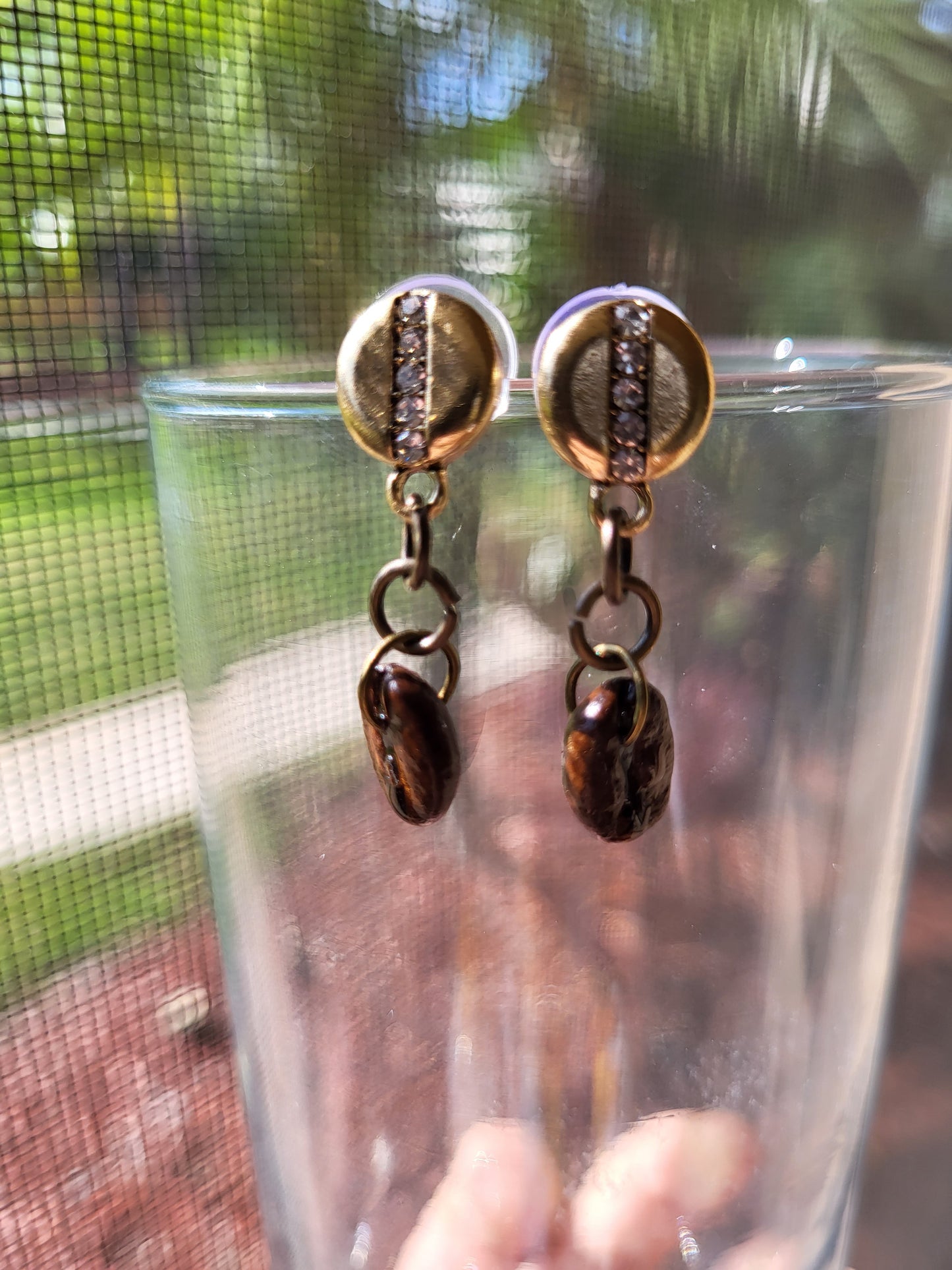 Coffee Bean Post Earrings