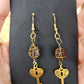 Wire Wrapped Coffee Bean Key Hook Earrings