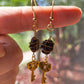 Wire Wrapped Coffee Bean Key Hook Earrings