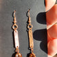 Copper Wire Wrapped Coffee Bean Hook Earrings