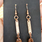 Copper Wire Wrapped Coffee Bean Hook Earrings