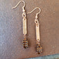 Copper Wire Wrapped Coffee Bean Hook Earrings