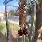 Copper Wire Wrapped Coffee Bean Hook Earrings