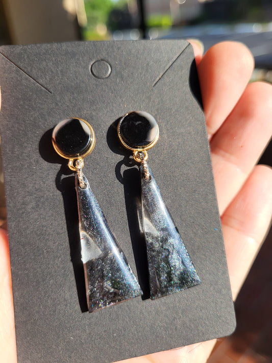 Beautiful Black Post Earrings