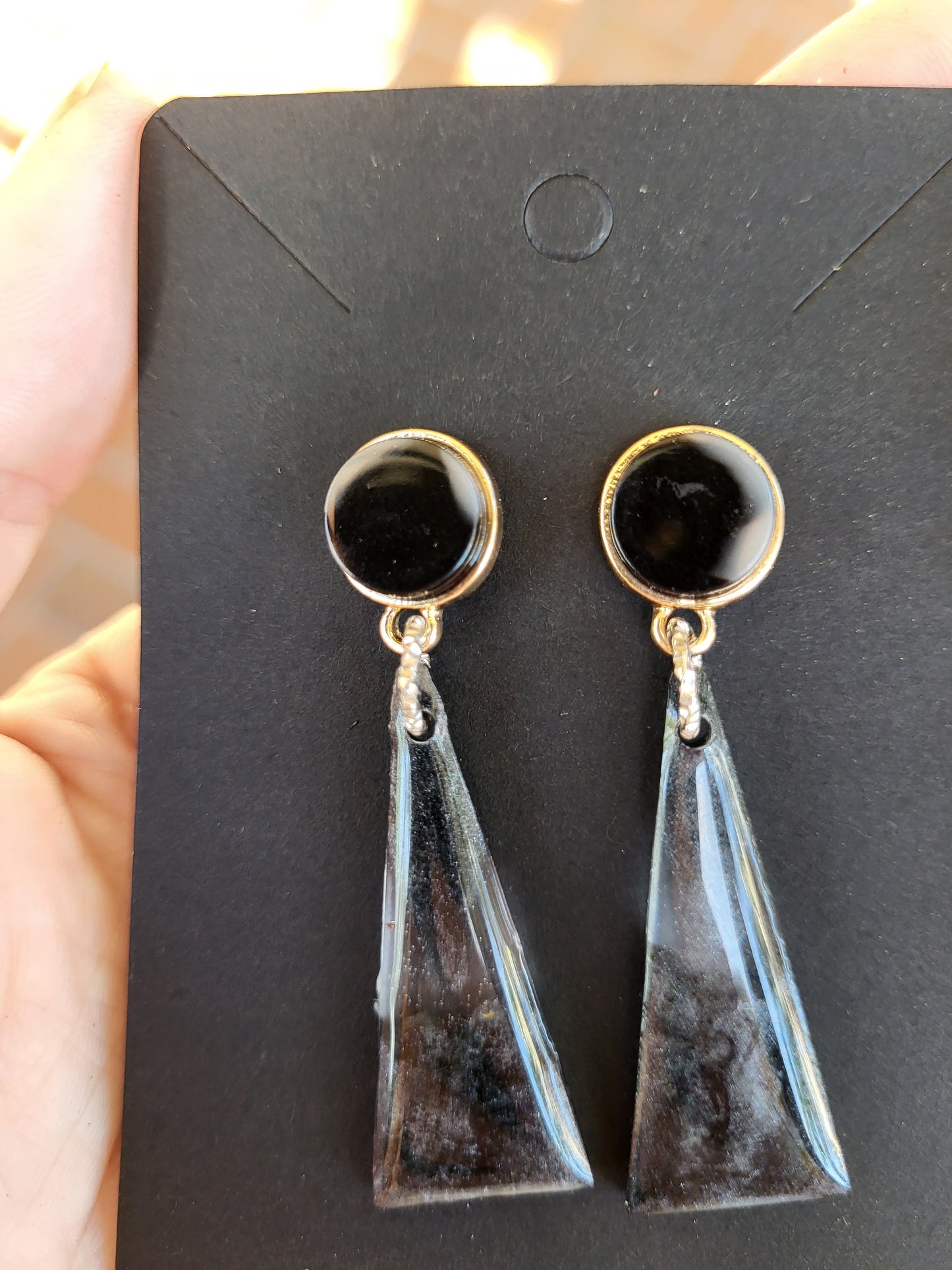 Beautiful Black Post Earrings