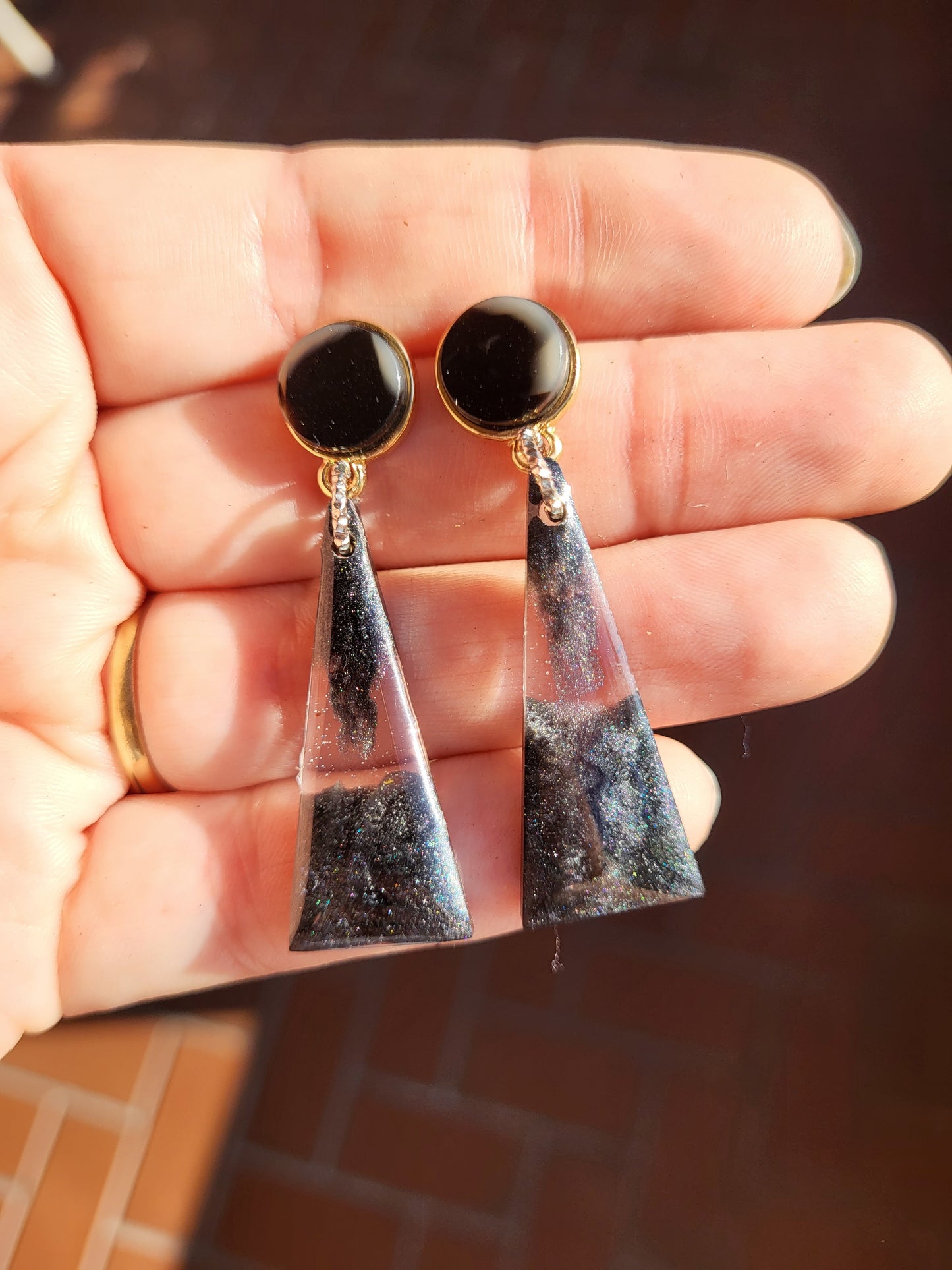 Beautiful Black Post Earrings